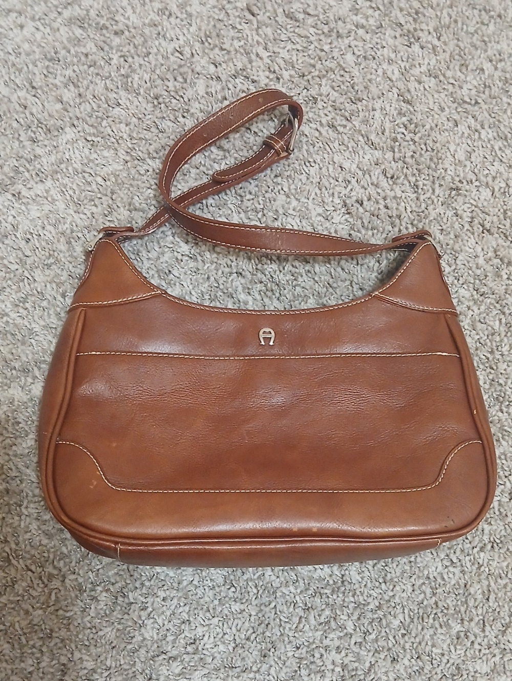 Etienne Aigner Cognac Brown Leather Shoulder Bag
